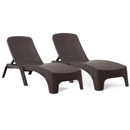 Rainbow Outdoor Roma Set of 2 Chaise Lounger-Brown RBO-ROMA-BRW-2CL